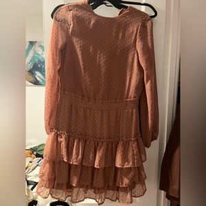 Express Clip Dot Mock Neck Dress- Size XS